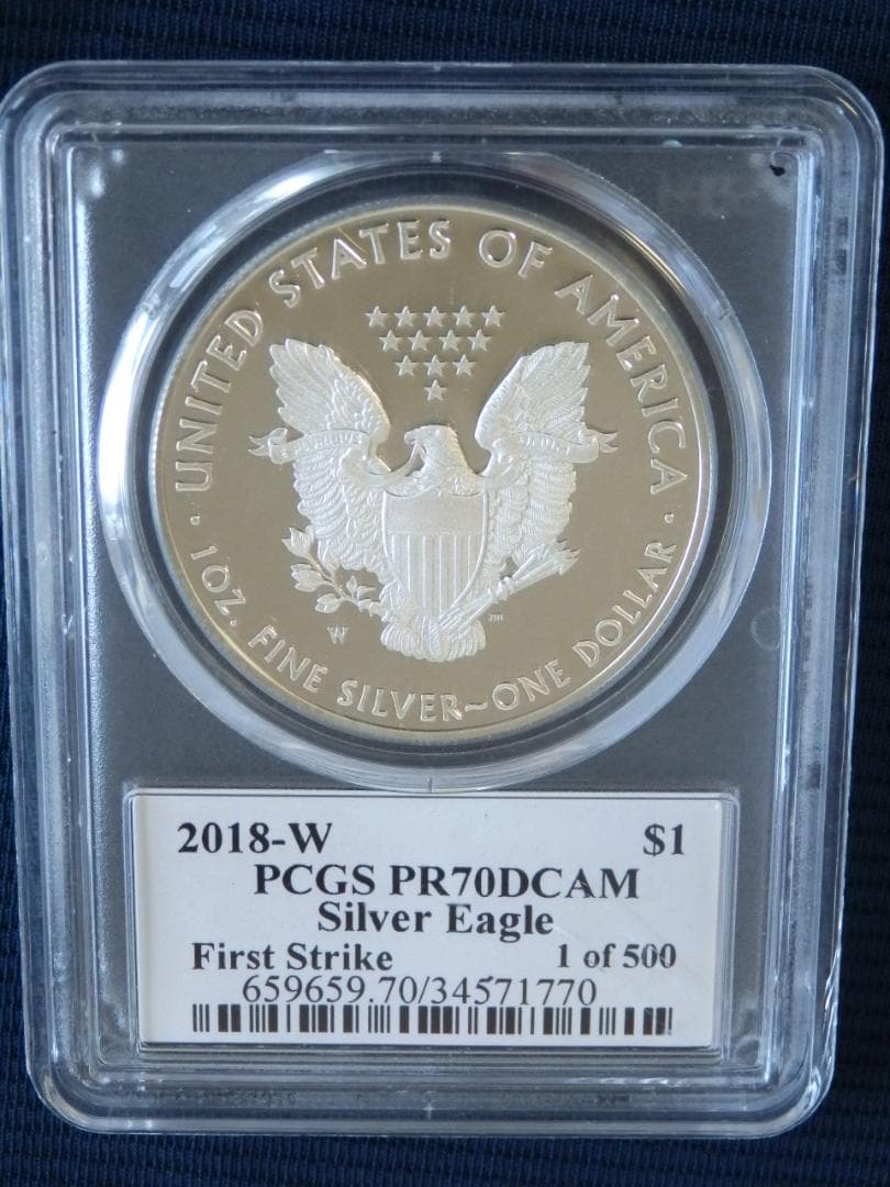 値下げ】米国2018年イーグル銀貨　ジョン・マーカンティサイン PR70DCAM