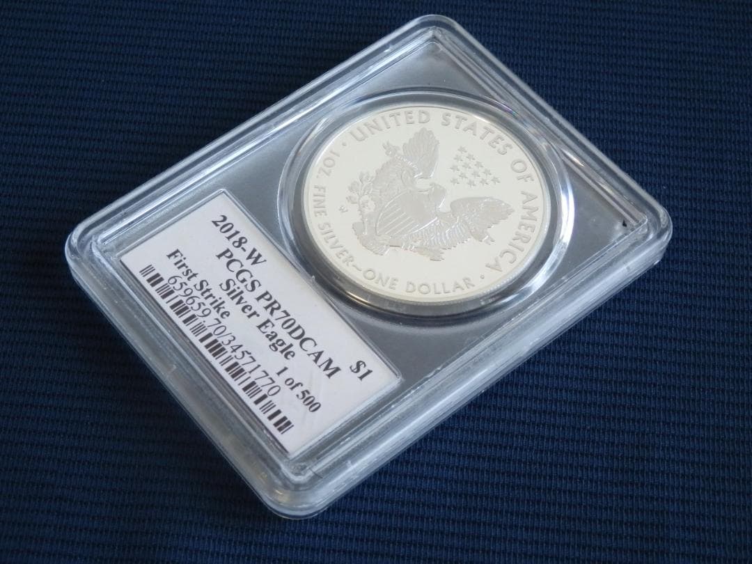 値下げ】米国2018年イーグル銀貨　ジョン・マーカンティサイン PR70DCAM