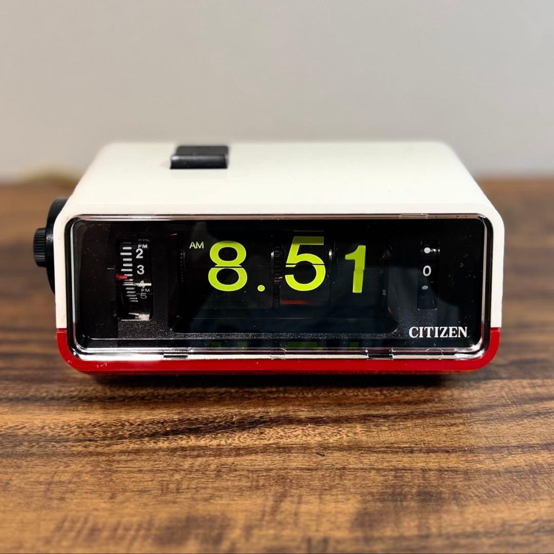 【整備済み・動作正常】CITIZENパタパタ時計 ハイリーフ・カーチス赤白