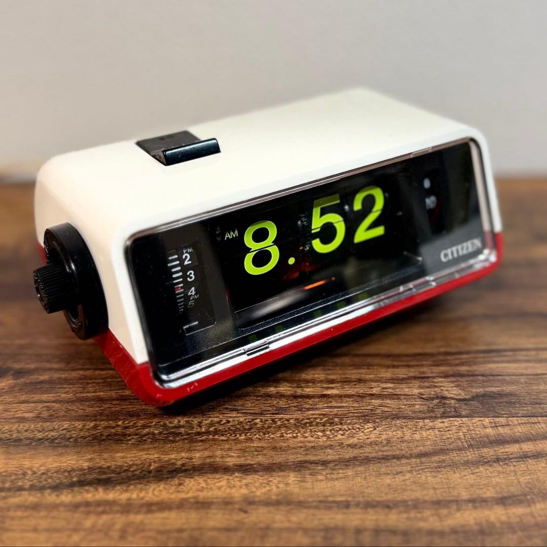 【整備済み・動作正常】CITIZENパタパタ時計 ハイリーフ・カーチス赤白