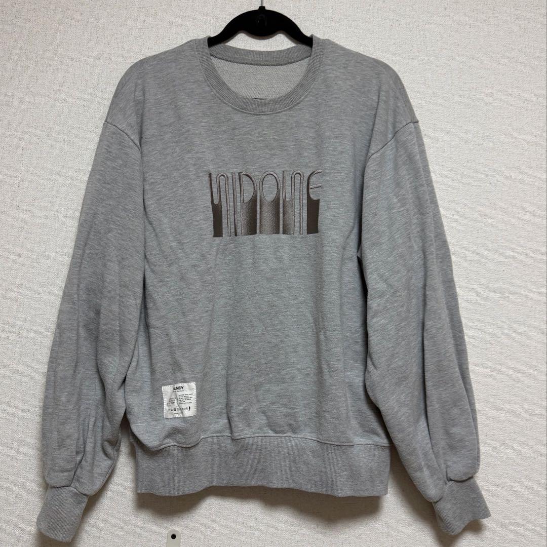 NIDONE ロゴスウェットトップス グレー