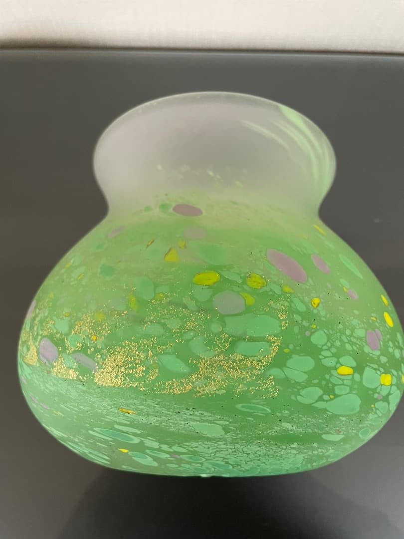 文化勲章受賞作家　藤田喬平作　手吹「三彩」 共箱入