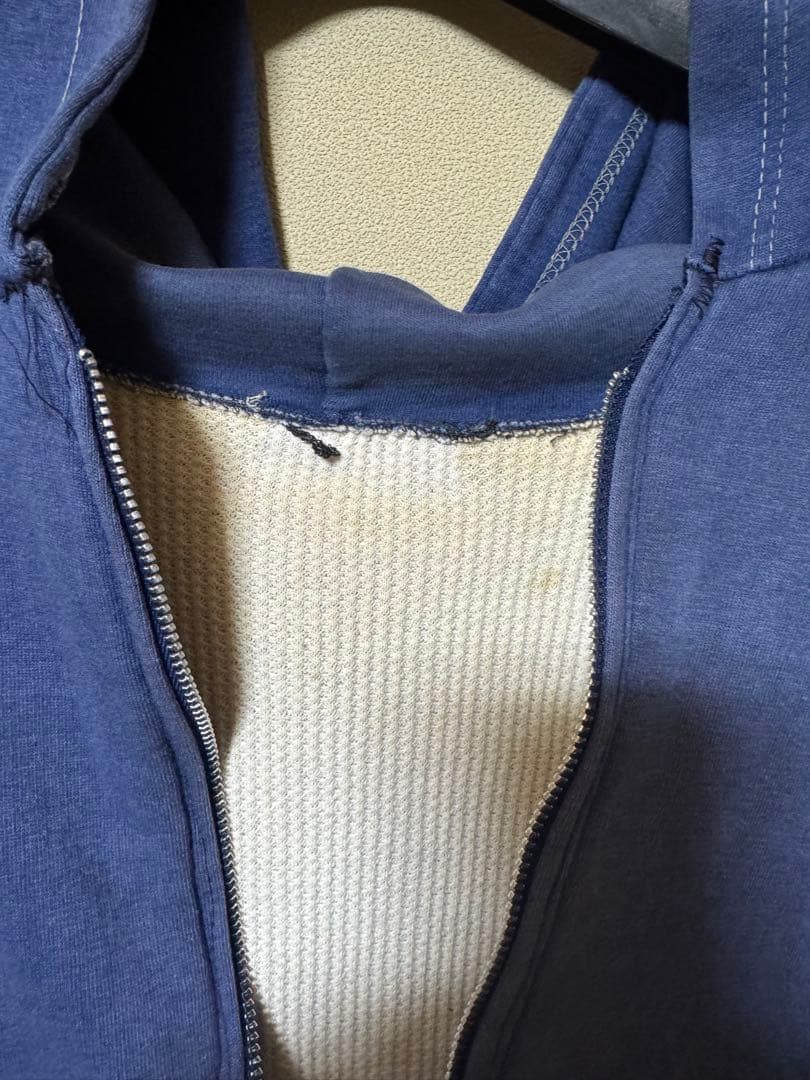 60s ジップパーカーヴィンテージ　ナス紺フェード　TALONジップ裏サーマル