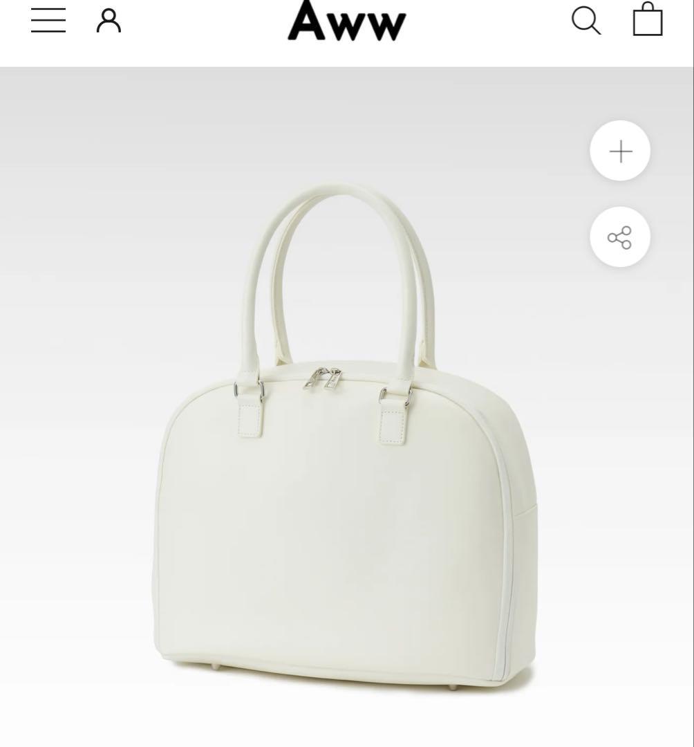 Aww サボテンヴィーガンレザーデイリーボストンバッグ (25L)ホワイト