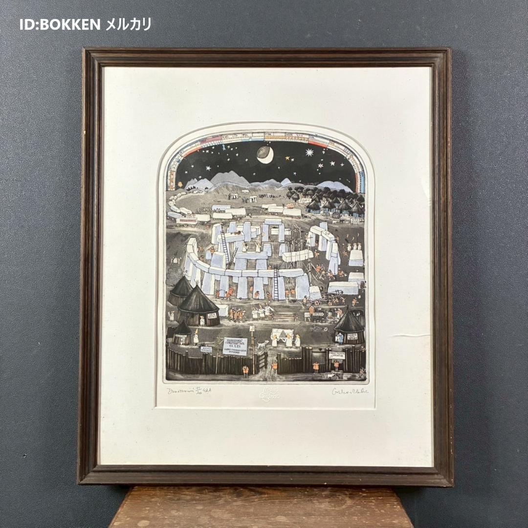 グラハム・クラーク「Dunroamin」エッチング他+手彩色 直筆サイン入