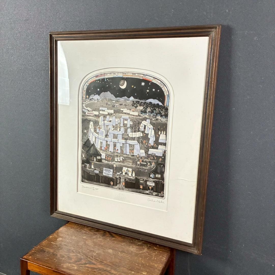 グラハム・クラーク「Dunroamin」エッチング他+手彩色 直筆サイン入