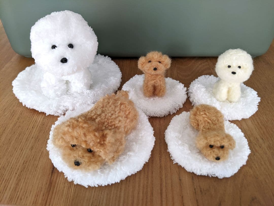 6体　　ひみつきち☆です　手乗りわんこ　トイプードル