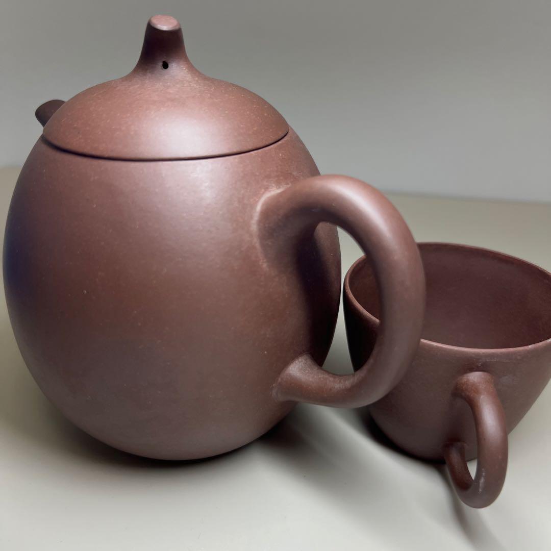 中国宣興　朱泥茶器セット2点　東Y7-1224①タウル