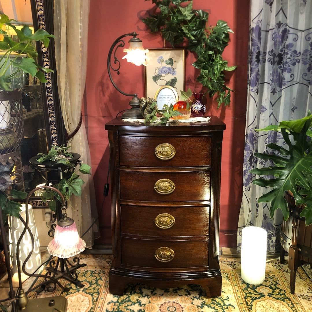 ヴィンテージ US アンティーク　３段　コンパクト　アクセント　キャビネット