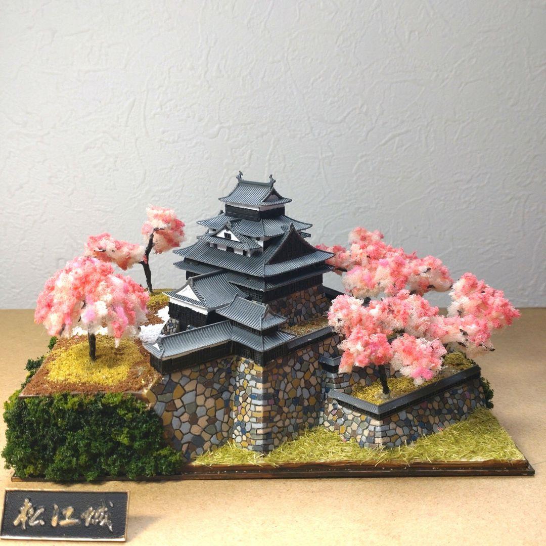 松江城　プラモデル　組立済完成品　桜バージョン