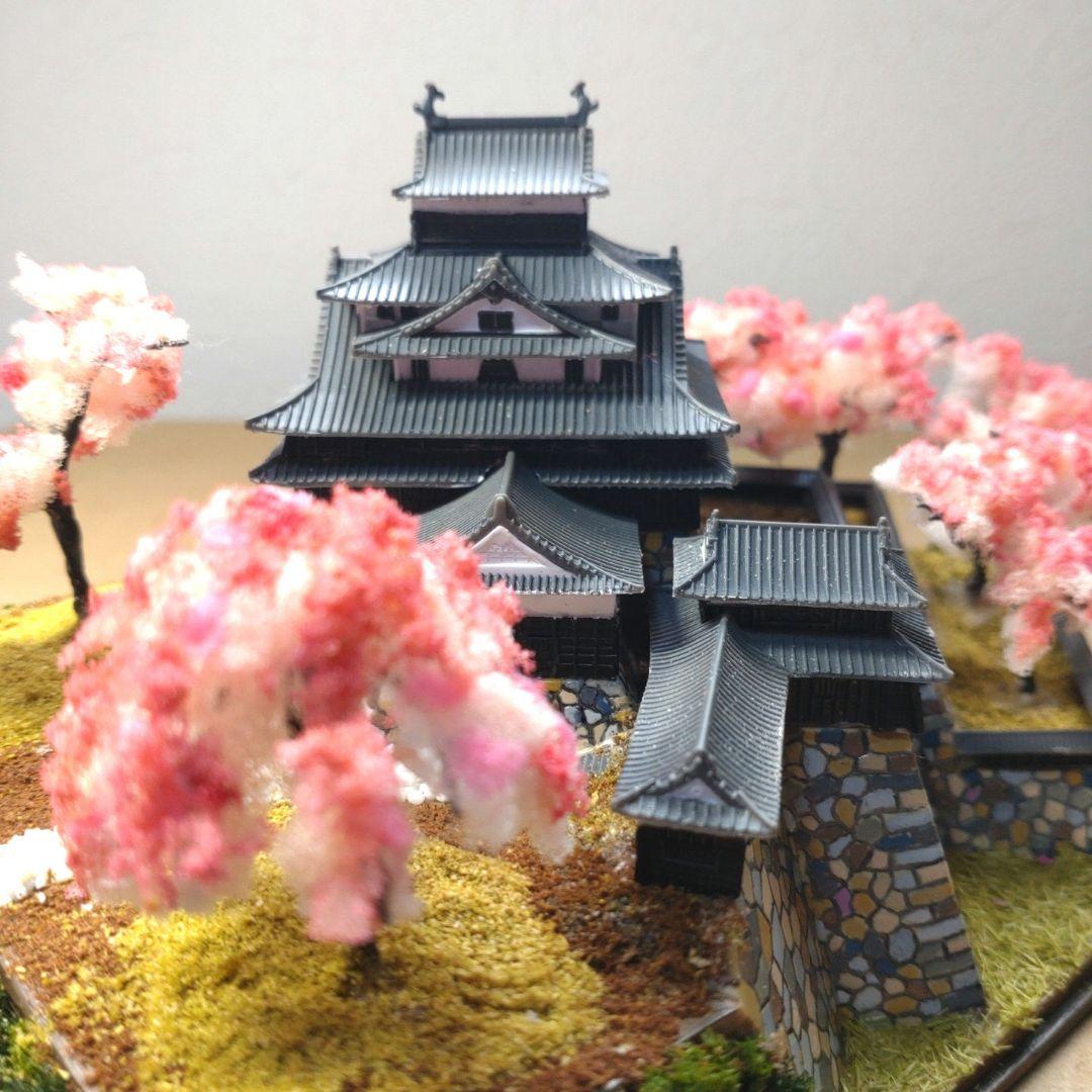 松江城　プラモデル　組立済完成品　桜バージョン