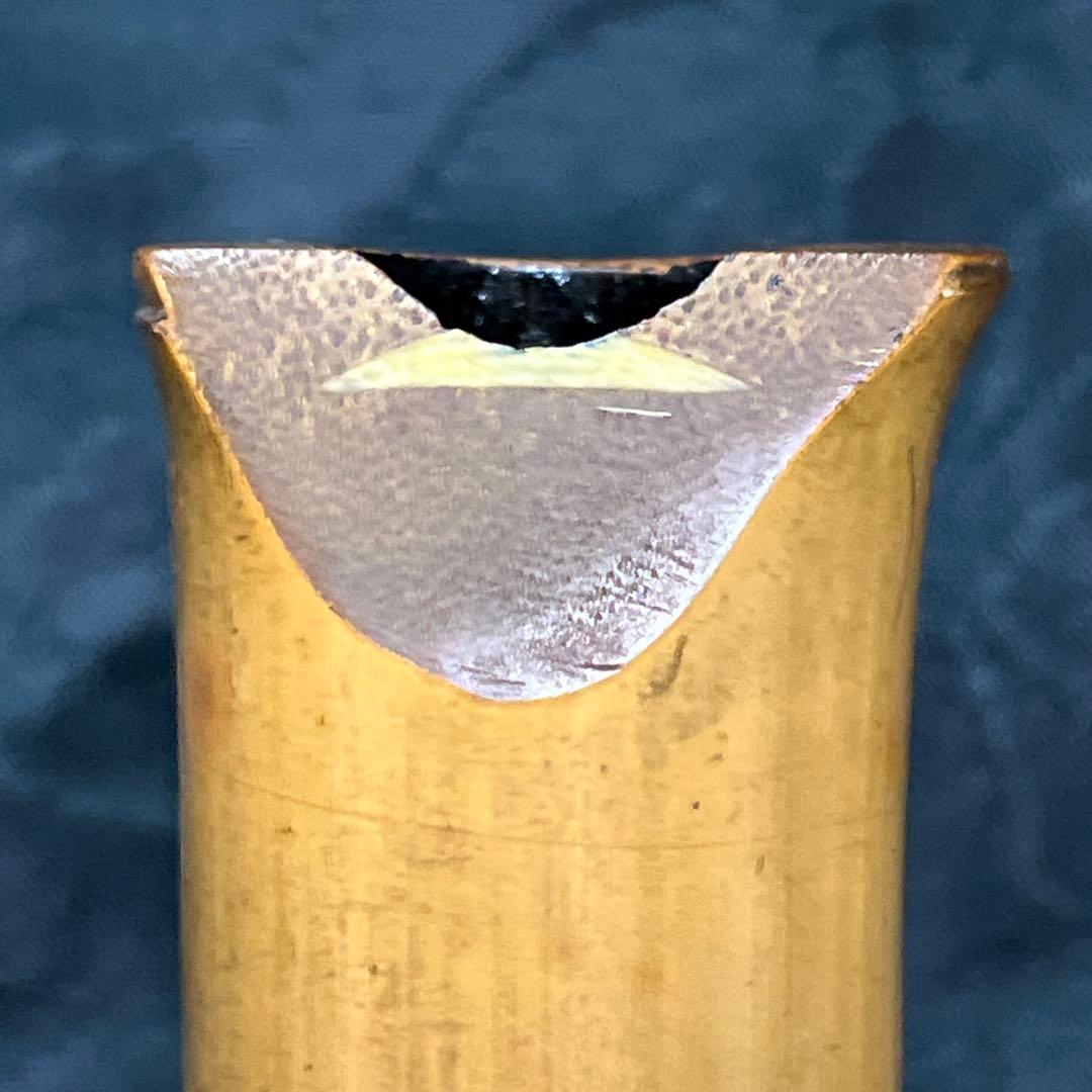 尺八 琴古流 竹治 2印 1尺4寸管 中継ぎ 銀巻 【音出し確認済み】