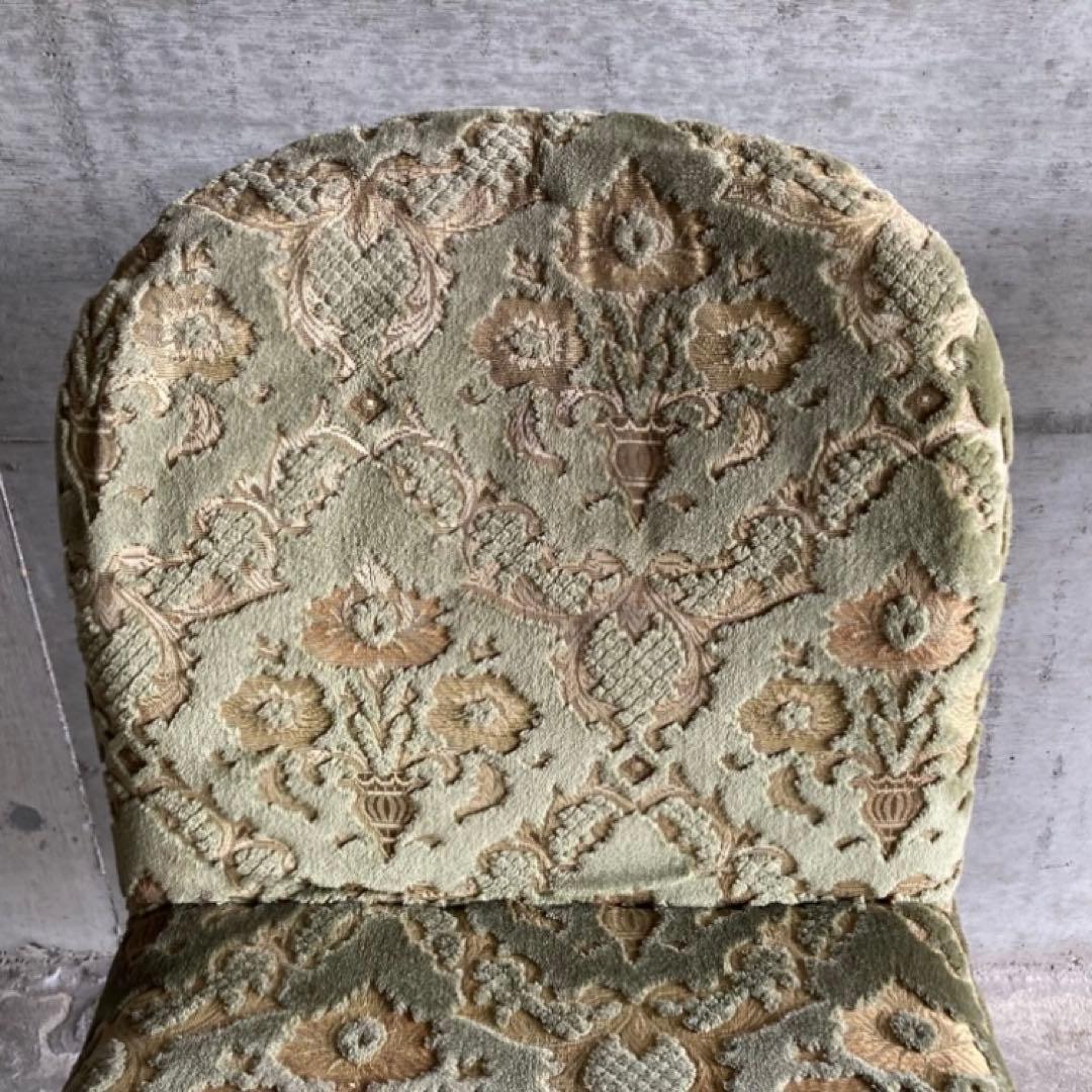 カンチレバー チェア 椅子 2脚 ビロード ジャガード 金華山 昭和 レトロ