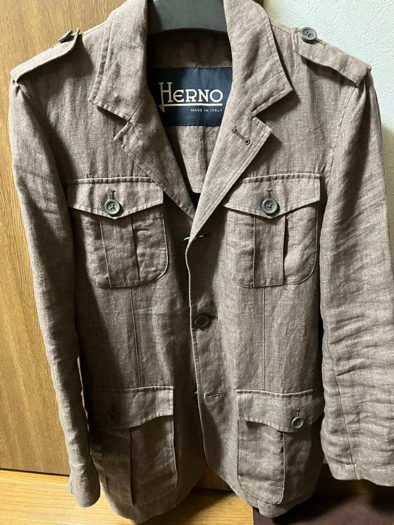 ヘルノ　ブラウン サファリジャケット　44