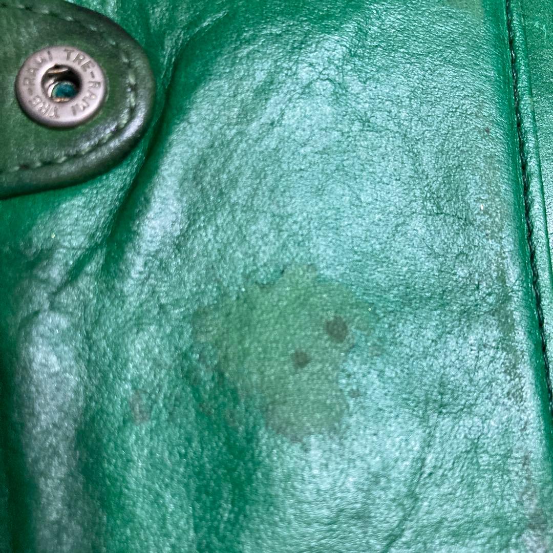 希少Vivienne Westwoodエナメル総柄刺繍折り財布グリーン