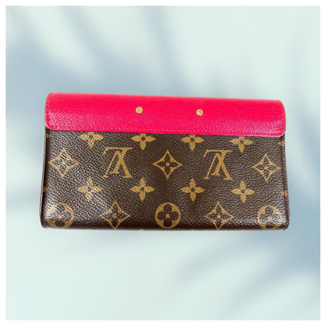 ルイヴィトンLOUIS VUITTON ポルトフォイユ・パラス ブラウン レッド