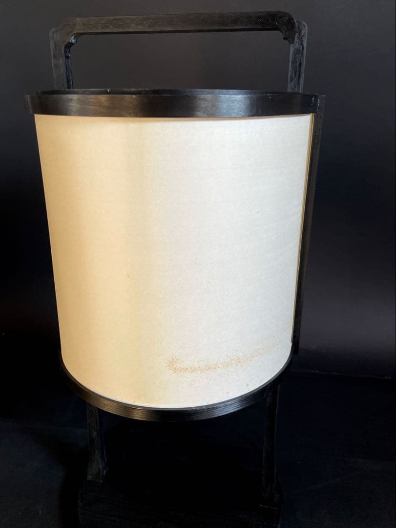 【未使用 保管品】「母」 丸型 行灯 丸行灯 木製 紙箱 アンティーク調 (あ)