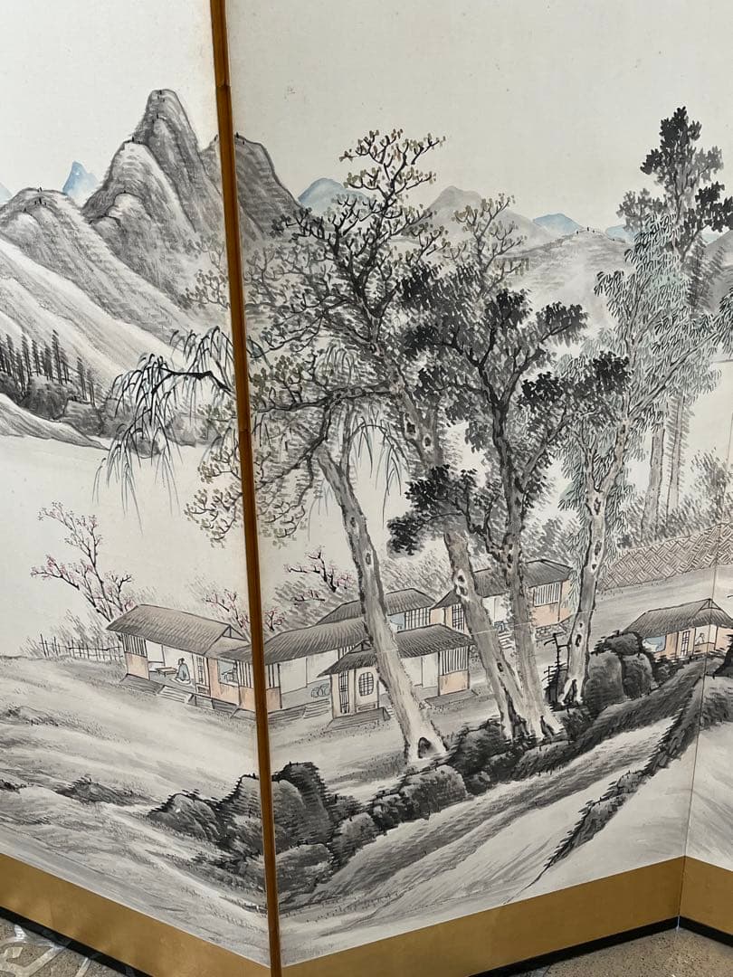 渡辺華石の六曲一双の屏風