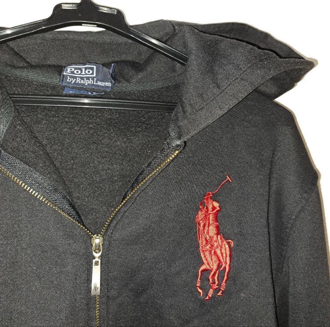 ポロラルフローレン パーカー ジャケット フード付き M ブラック 黒