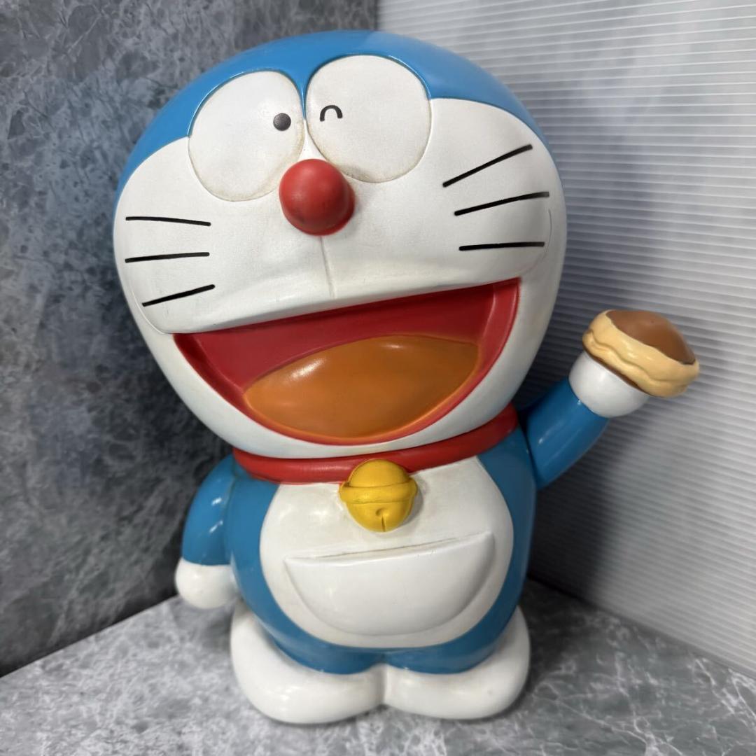 【希少品】ドラえもん 大型 貯金箱 約28cm 底蓋有り ソフビ 当時物 レトロ
