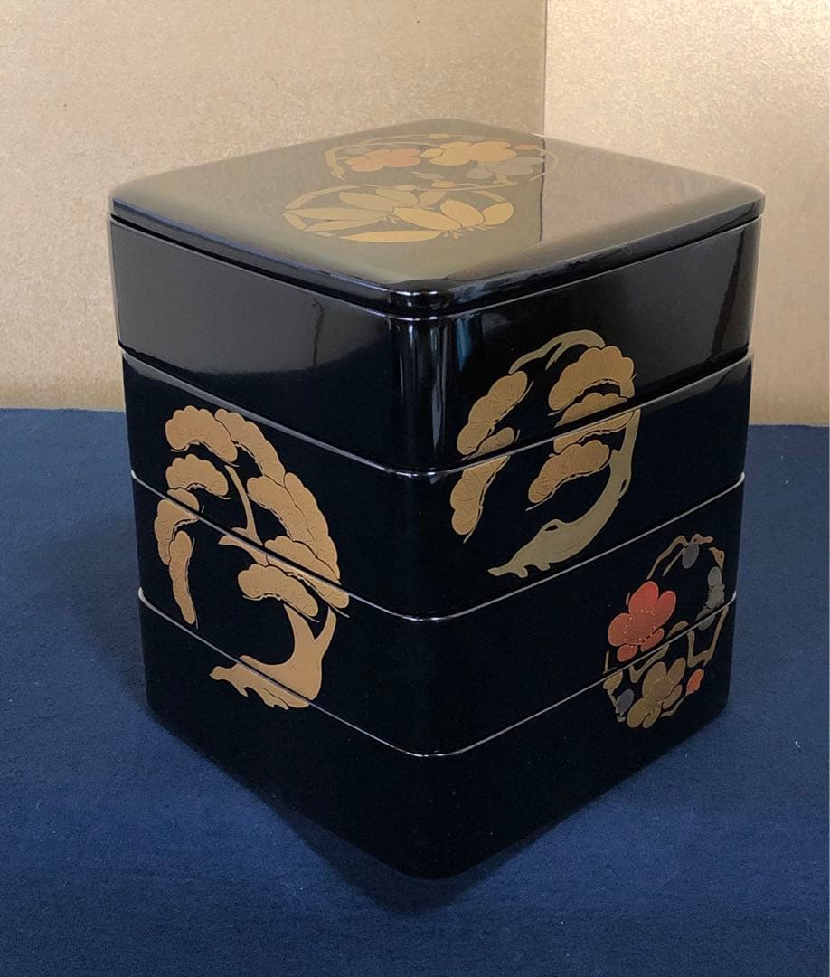 《R》輪島塗 松竹梅蒔絵 屠蘇器 五ツ揃 わじま慶塚 木箱　1f