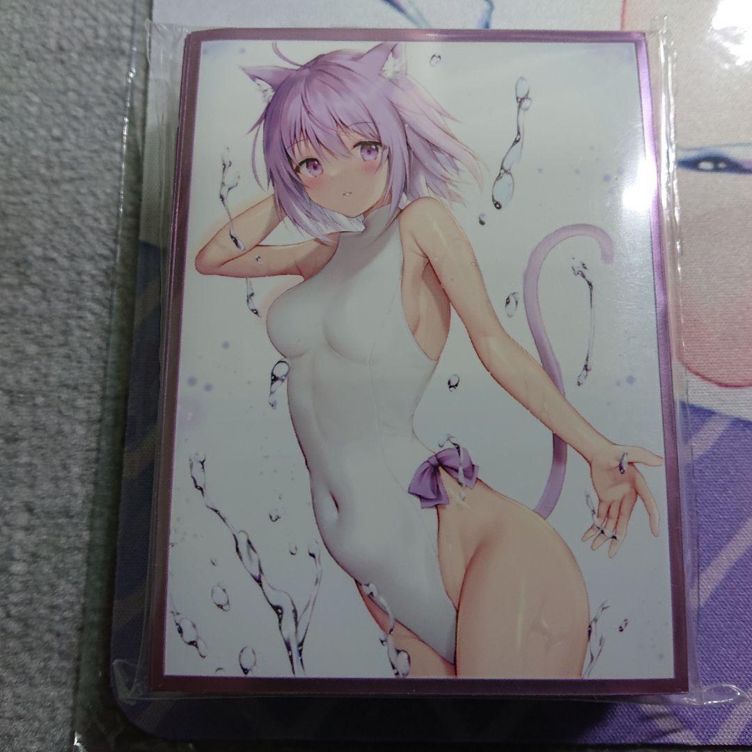 α1 ホロライブ 水しぶき&白水着 猫又おかゆ スリーブ&プレイマット