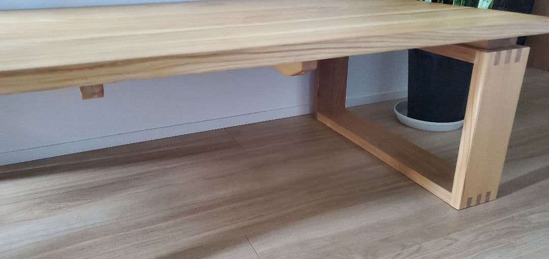 天然木　ローテーブル　四角脚