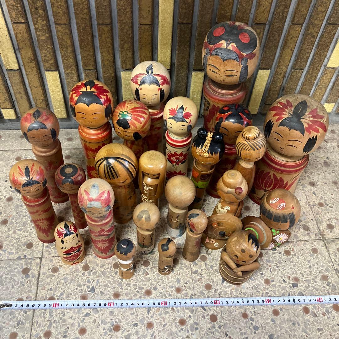 D壁 伝統こけし 創作こけし まとめ売り 24体セット 郷土玩具 工芸品 大量