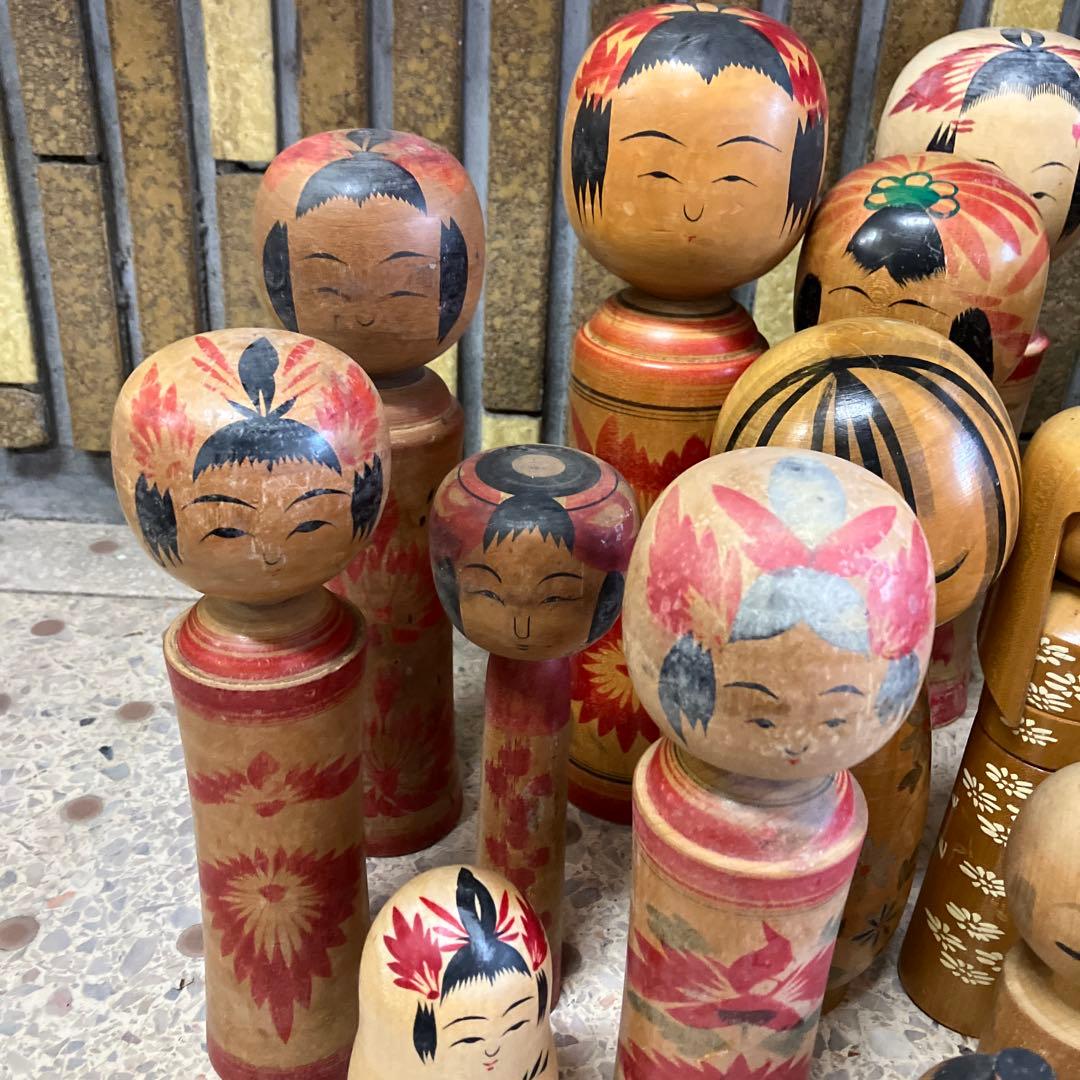 D壁 伝統こけし 創作こけし まとめ売り 24体セット 郷土玩具 工芸品 大量
