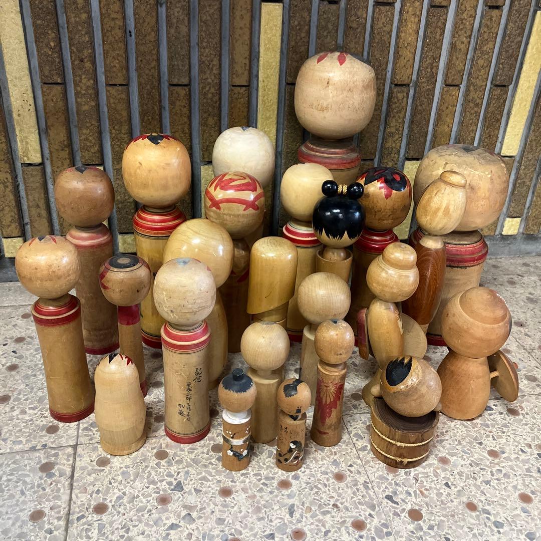 D壁 伝統こけし 創作こけし まとめ売り 24体セット 郷土玩具 工芸品 大量