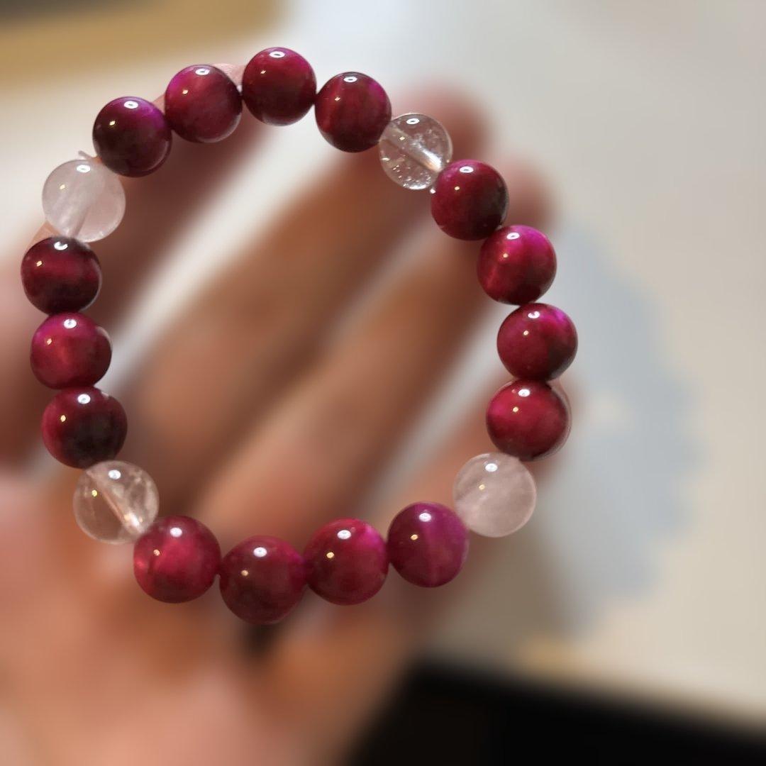 ズーンとくるよ！ピンクタイガーアイたんと水晶とローズクオーツたん！