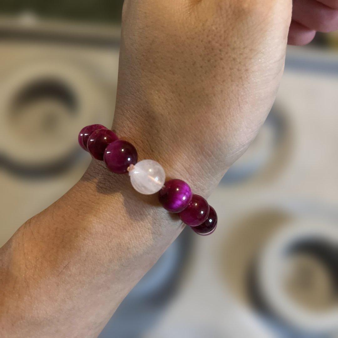 ズーンとくるよ！ピンクタイガーアイたんと水晶とローズクオーツたん！