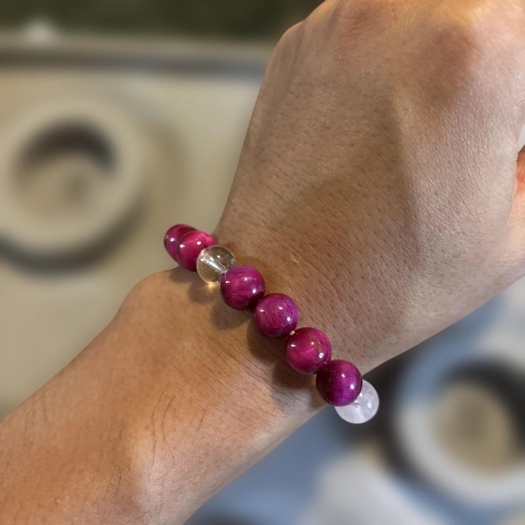 ズーンとくるよ！ピンクタイガーアイたんと水晶とローズクオーツたん！