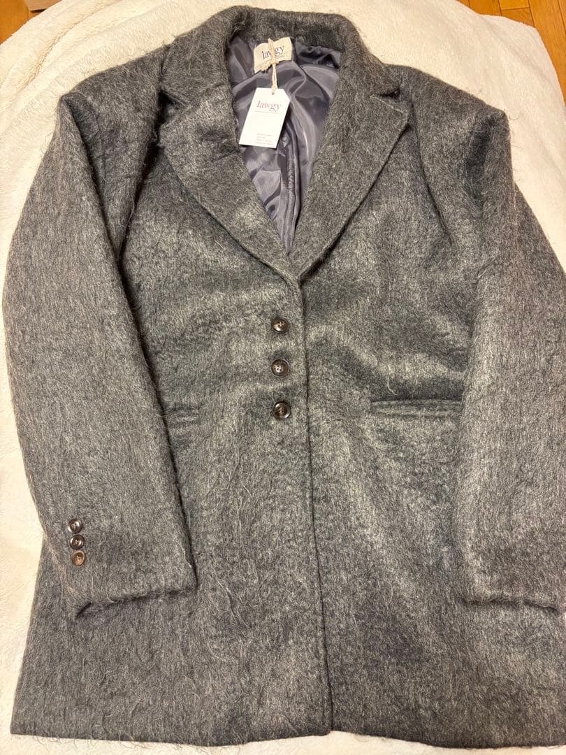 lawgy シャギー　コート　グレー
