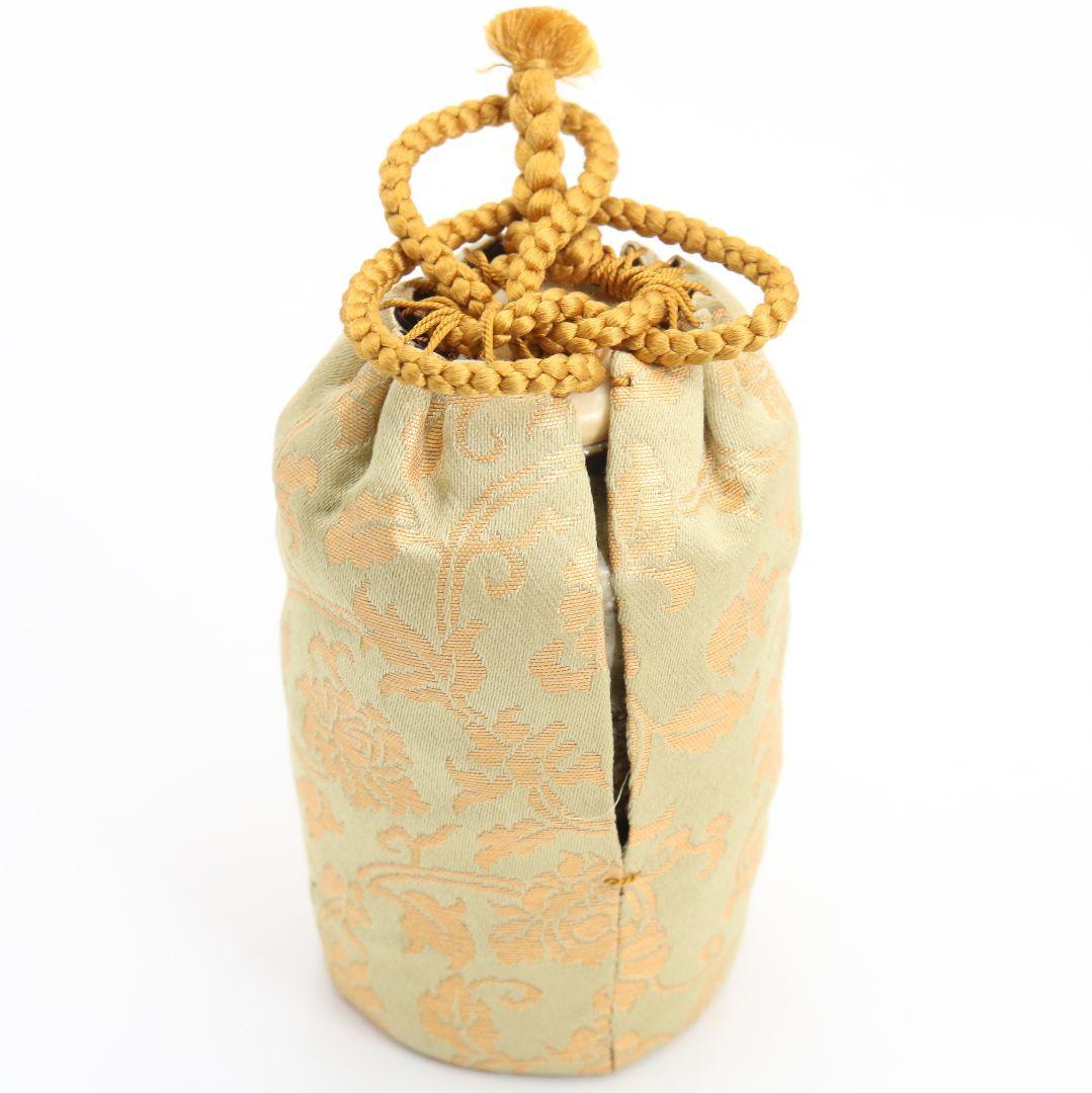 時代 古信楽焼 肩衝 茶入 花唐草文仕覆 茶道具 共箱　V916