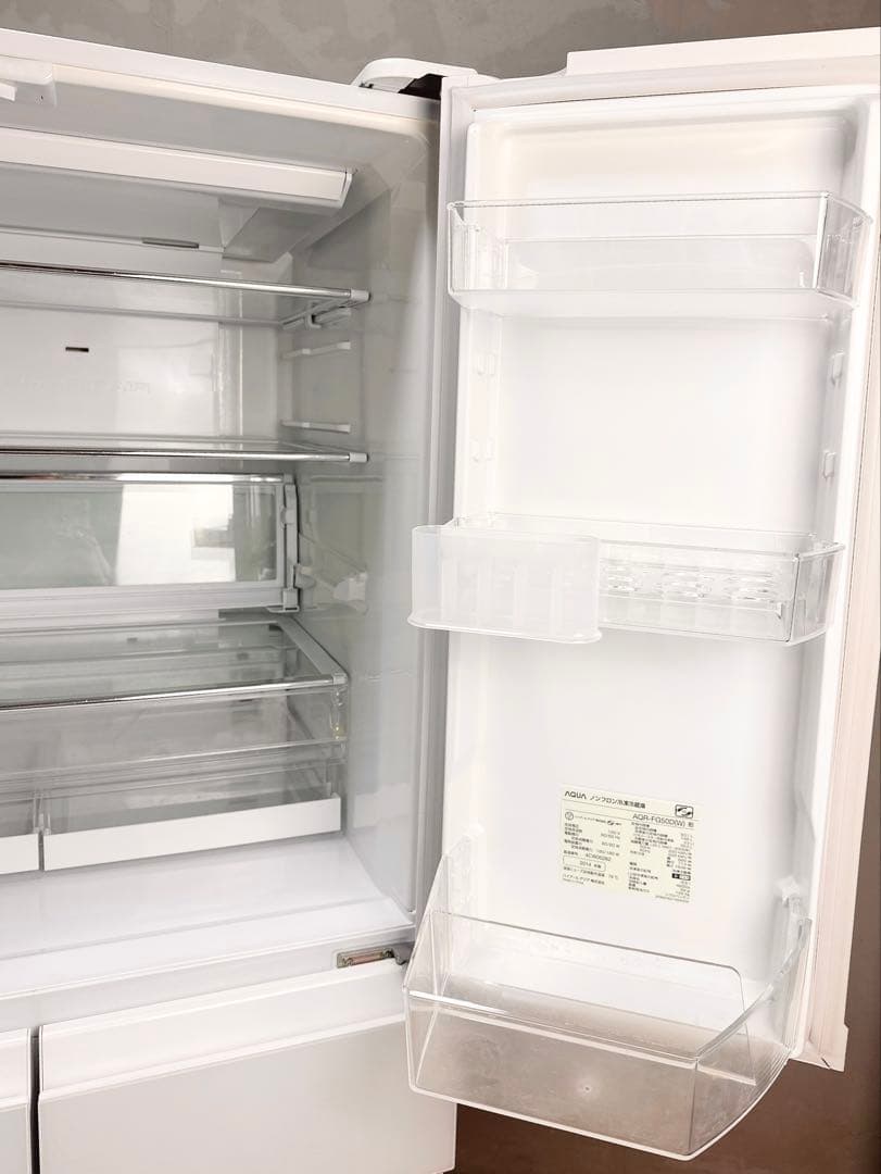 大阪市送料無料！AQUA AQR-FG50D 14年製 501L 6ドア冷蔵庫