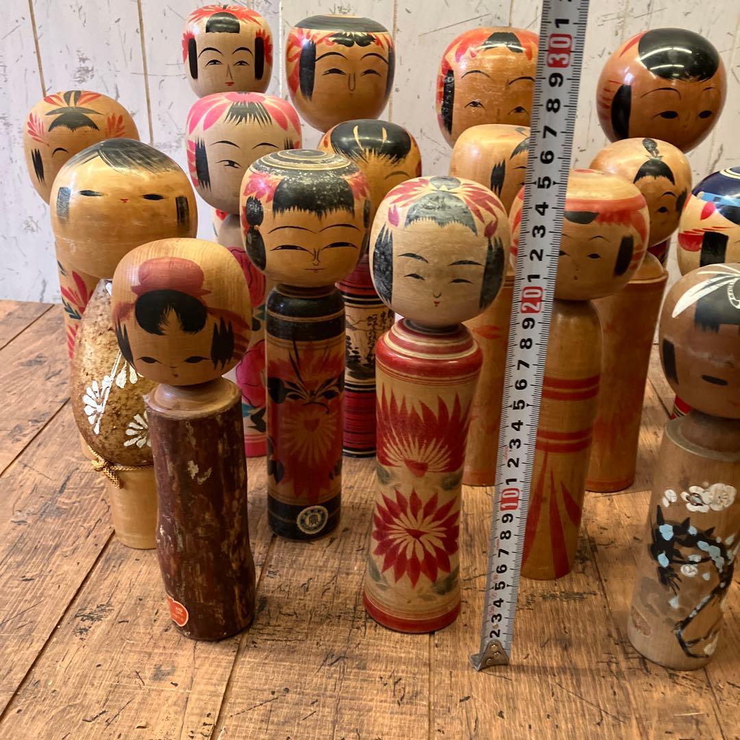 昭和レトロ こけし 小芥子 21体セット まとめ売り 日本人形 伝統工芸品