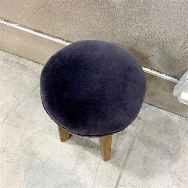 羅針盤の古材スツール（ネイビー）