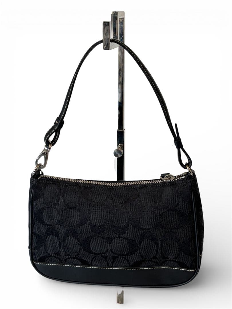 コーチ 黒 ハンドバッグ キャンバス/レザー　G22-6094