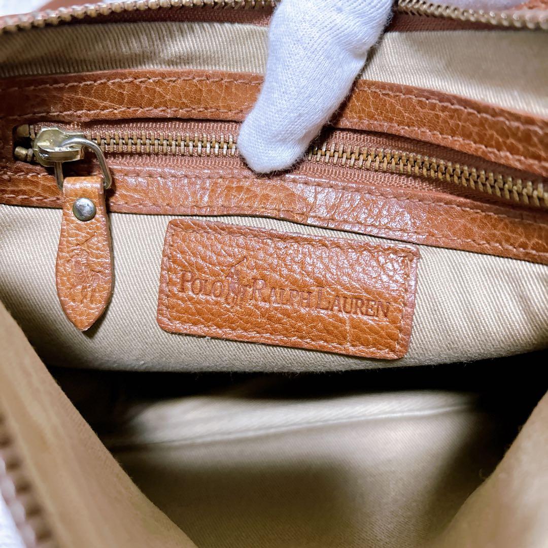希少品✨ポロラルフローレン　ショルダーバッグ　ブラウン　ホースロゴ　ヴィンテージ