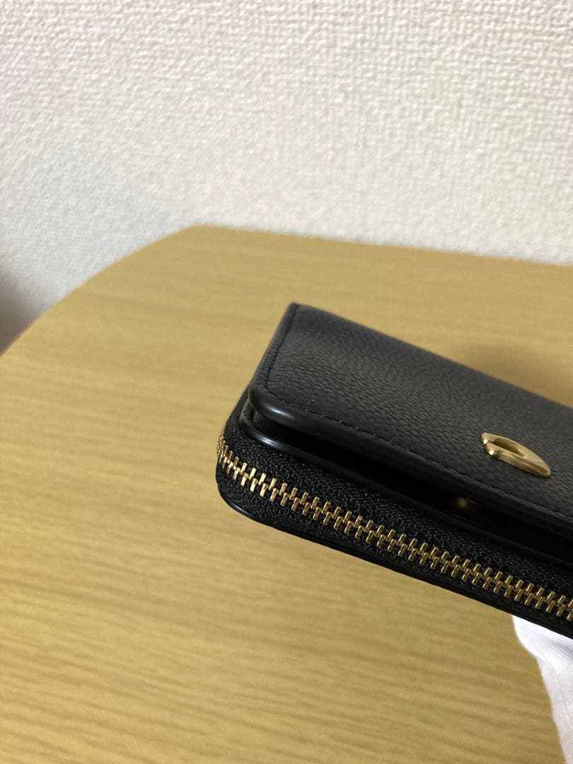 【極美品】COACH ビルフォールドウォレット　　二つ折り財布　ブラック　レザー
