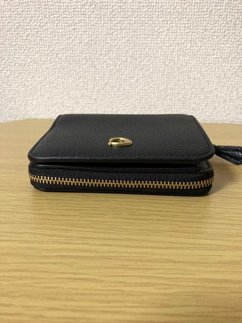 【極美品】COACH ビルフォールドウォレット　　二つ折り財布　ブラック　レザー