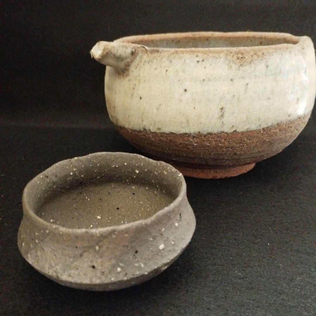 佐藤和彦　黒陶銀彩文　ぐい呑