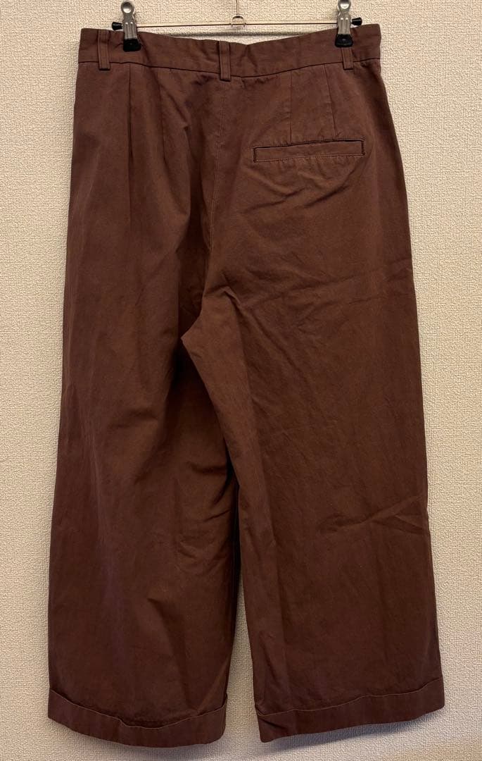 ＜6(ROKU)＞コットン チノ ワイド パンツ　ブラウン　34