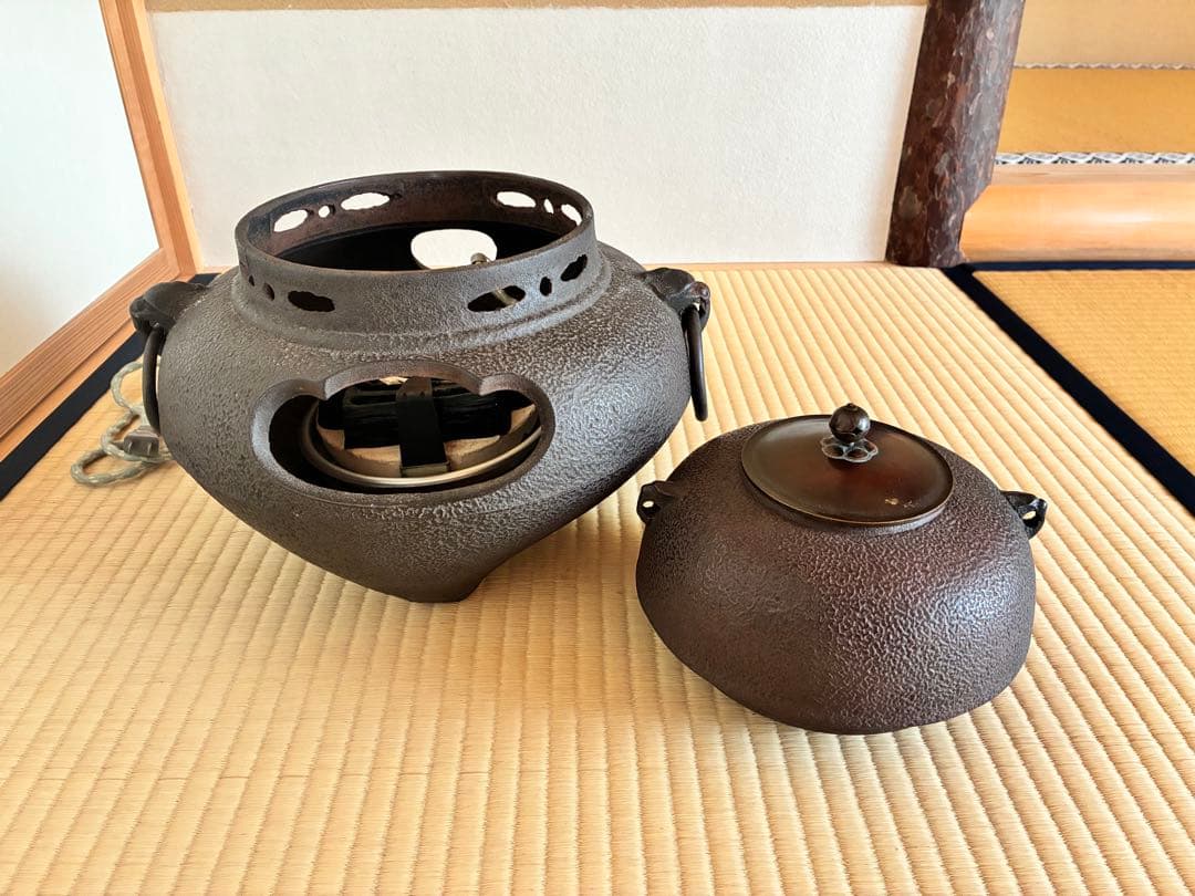 茶道具　『鉄風炉』電熱ヒーター付