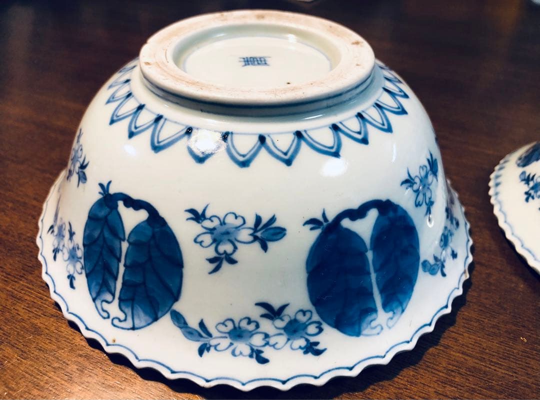 古伊万里　ルリ金彩三連鉢