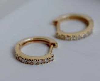 SIENA ROSE　ダイヤラインフープピアス