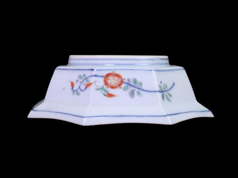 大聖寺伊万里　染錦　柿右衛門写　松竹梅の図　八角膾皿　N293AS-fbuj