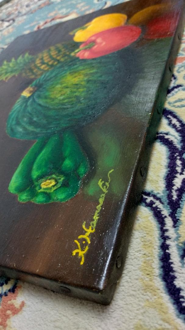 油彩画「恵み」絵画 油絵 植物画Ｆ６