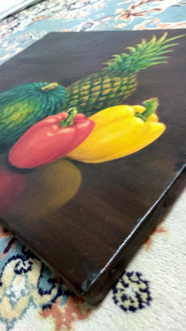 油彩画「恵み」絵画 油絵 植物画Ｆ６